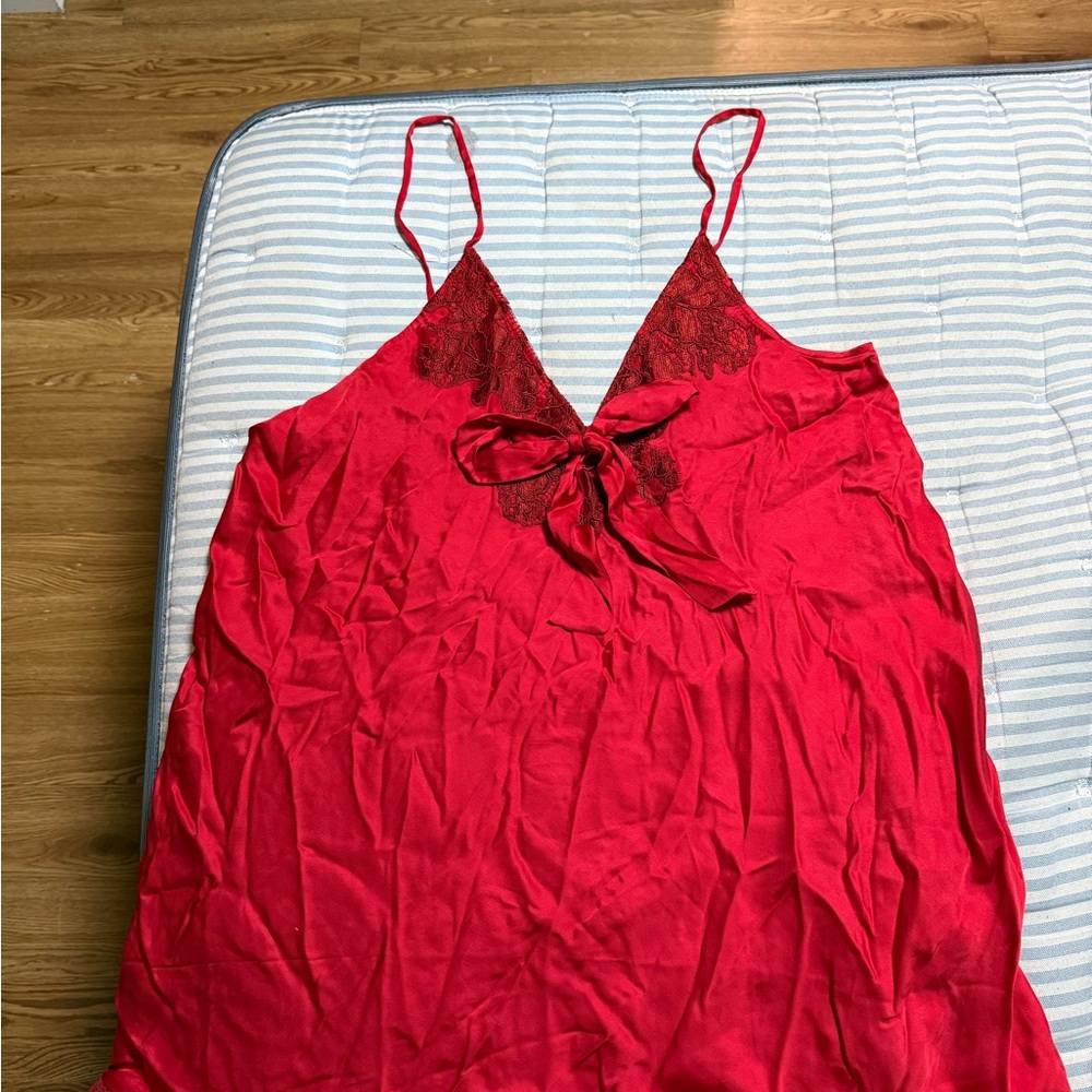 Free People Red Lace slip dress